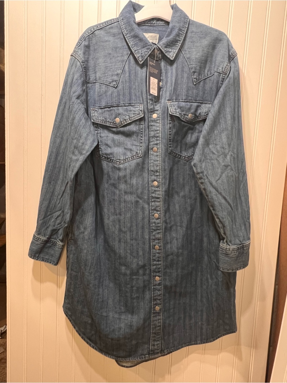 Universal Thread Blue Denim Button-Front Dress